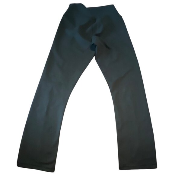 AERIE OFFLINE The Hugger Cropped Flare Slit Hem Legging Sz. Medium Black Lounge - Picture 2 of 9